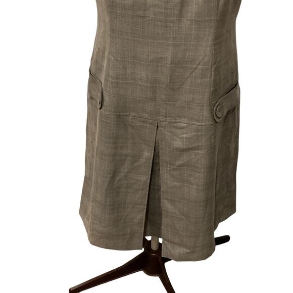 Calvin Klein Women’s Brown Sleeveless Plaid Career Office Dress Size 12 - Picture 4 of 10
